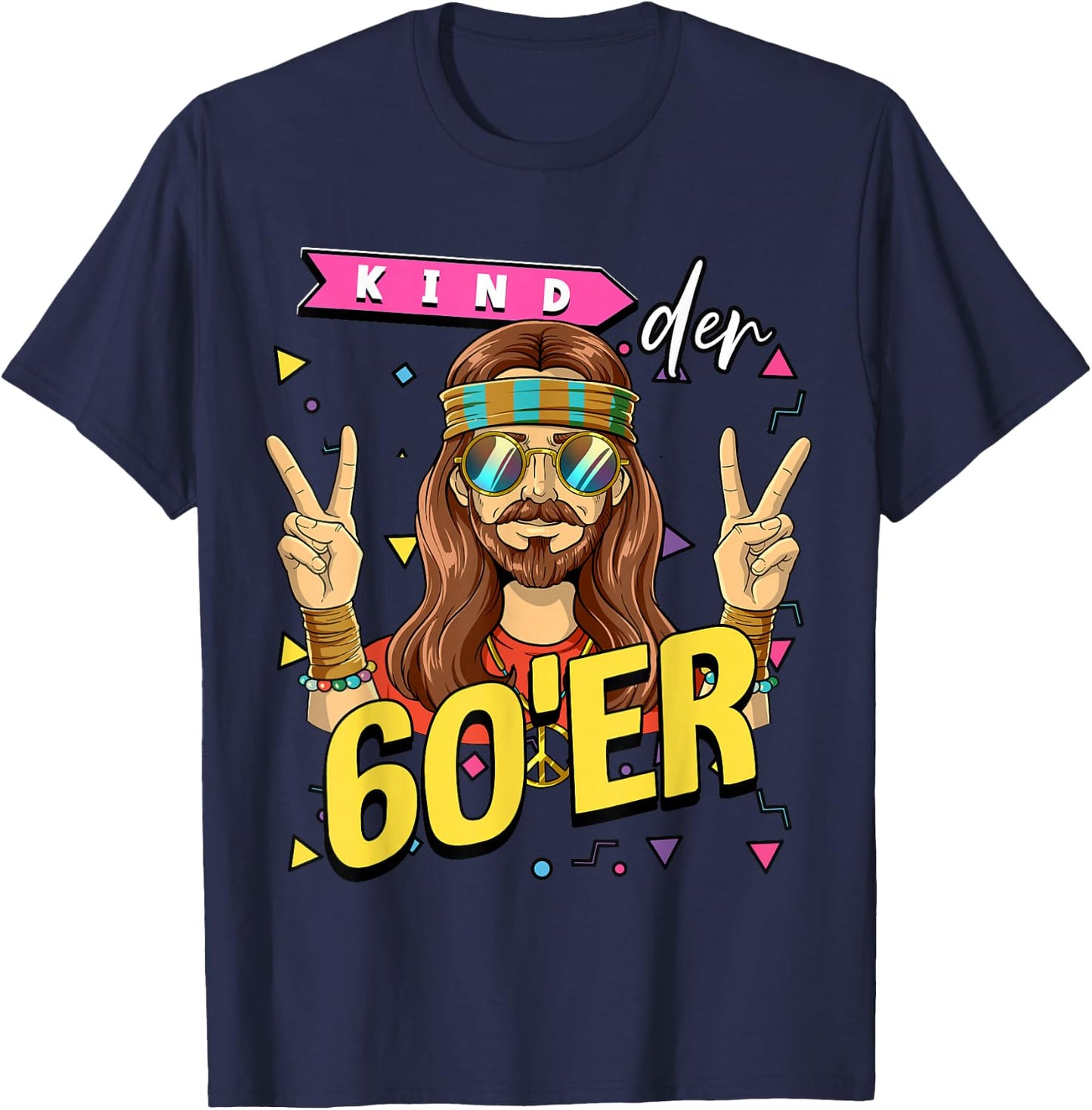 Child of the 60s man costume , black T-Shirt - T-Shirt | Navy
