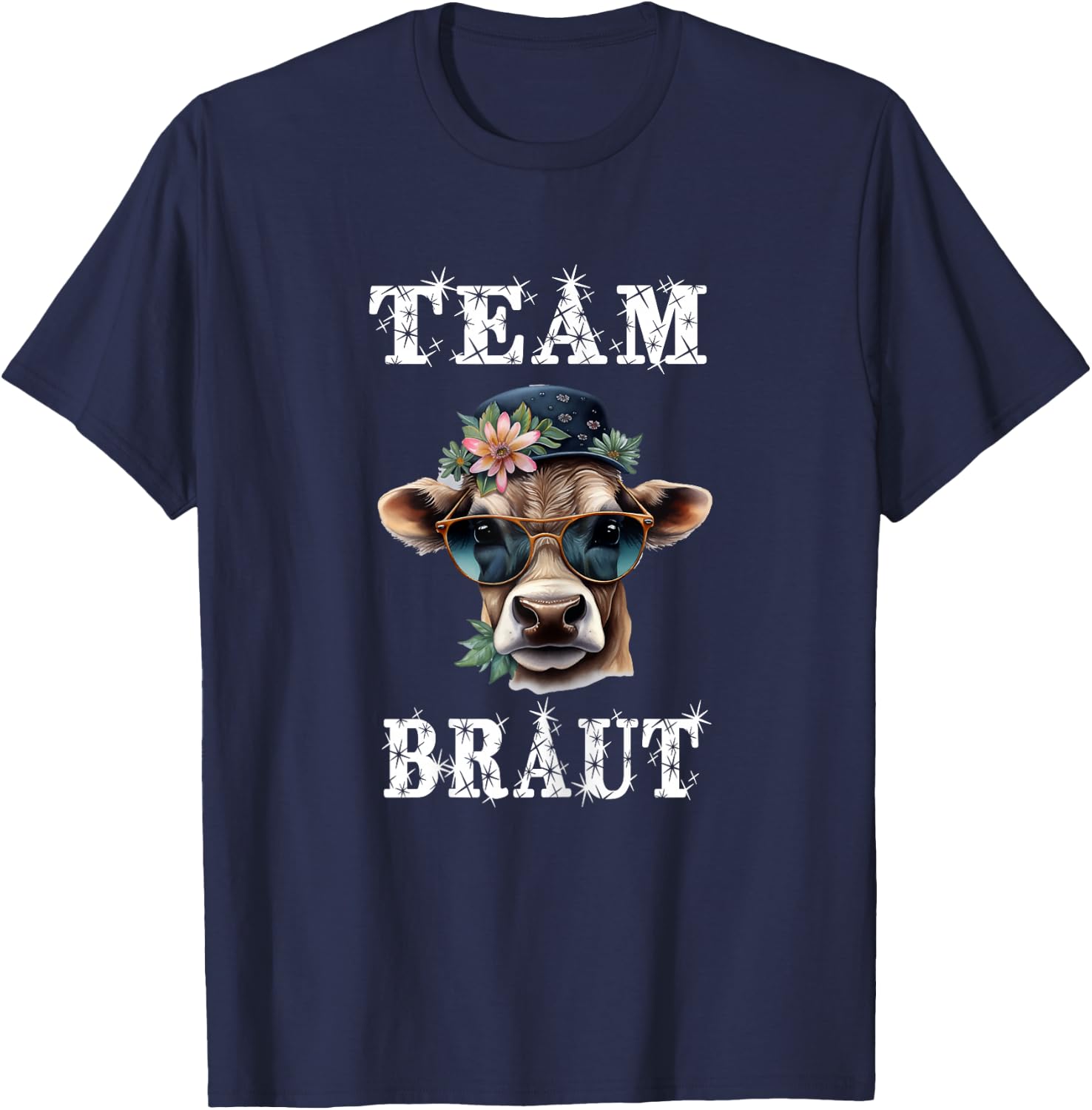 JGA Team Braut Kuh JGA Junggesellinnenabschied T-Shirt - T-Shirt | Navy