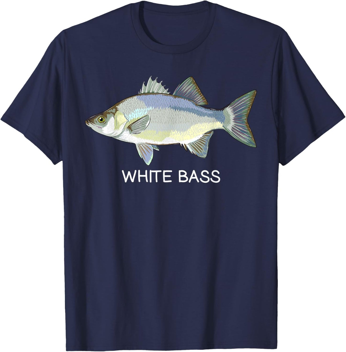 White Bass Freshwater Game Fish T-Shirt - T-Shirt | Navy