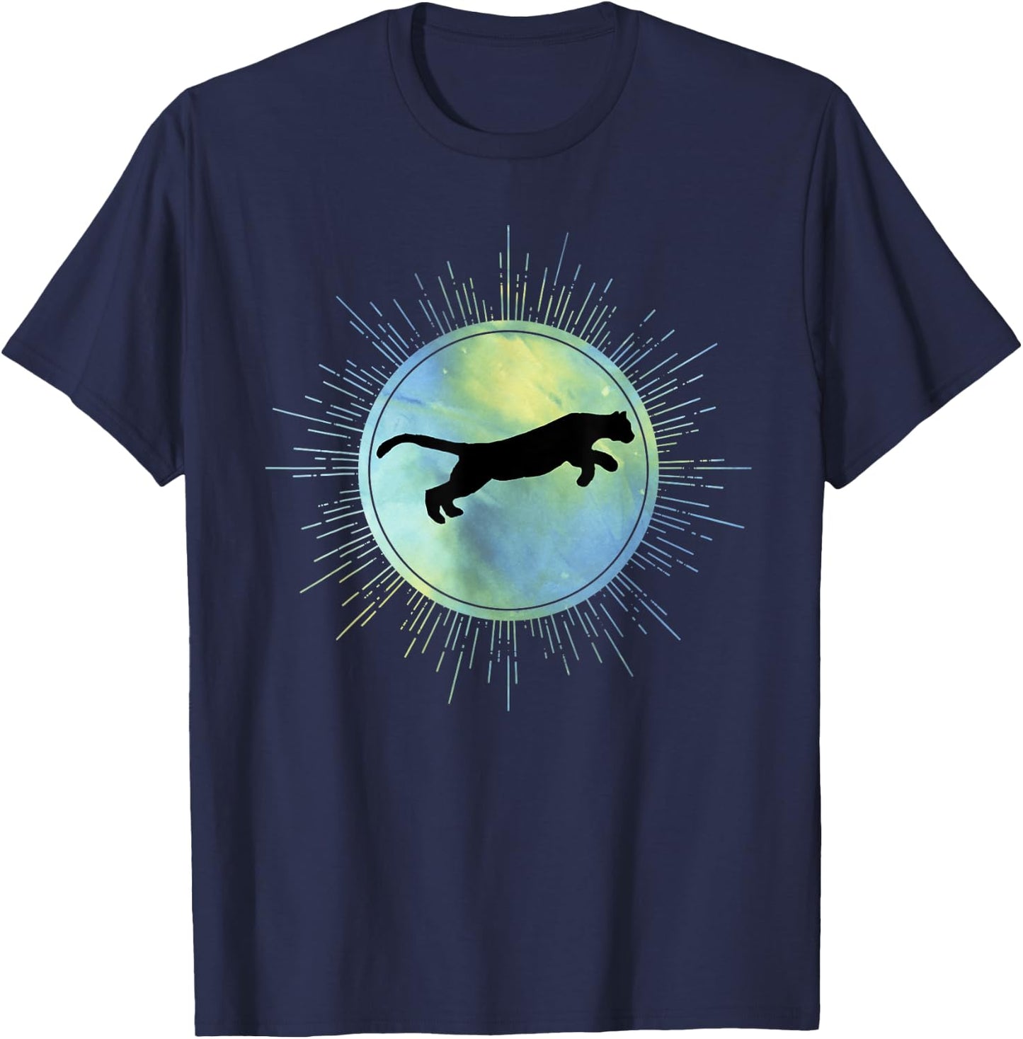 Hazy Sky Jumping Puma T-Shirt - T-Shirt | Navy