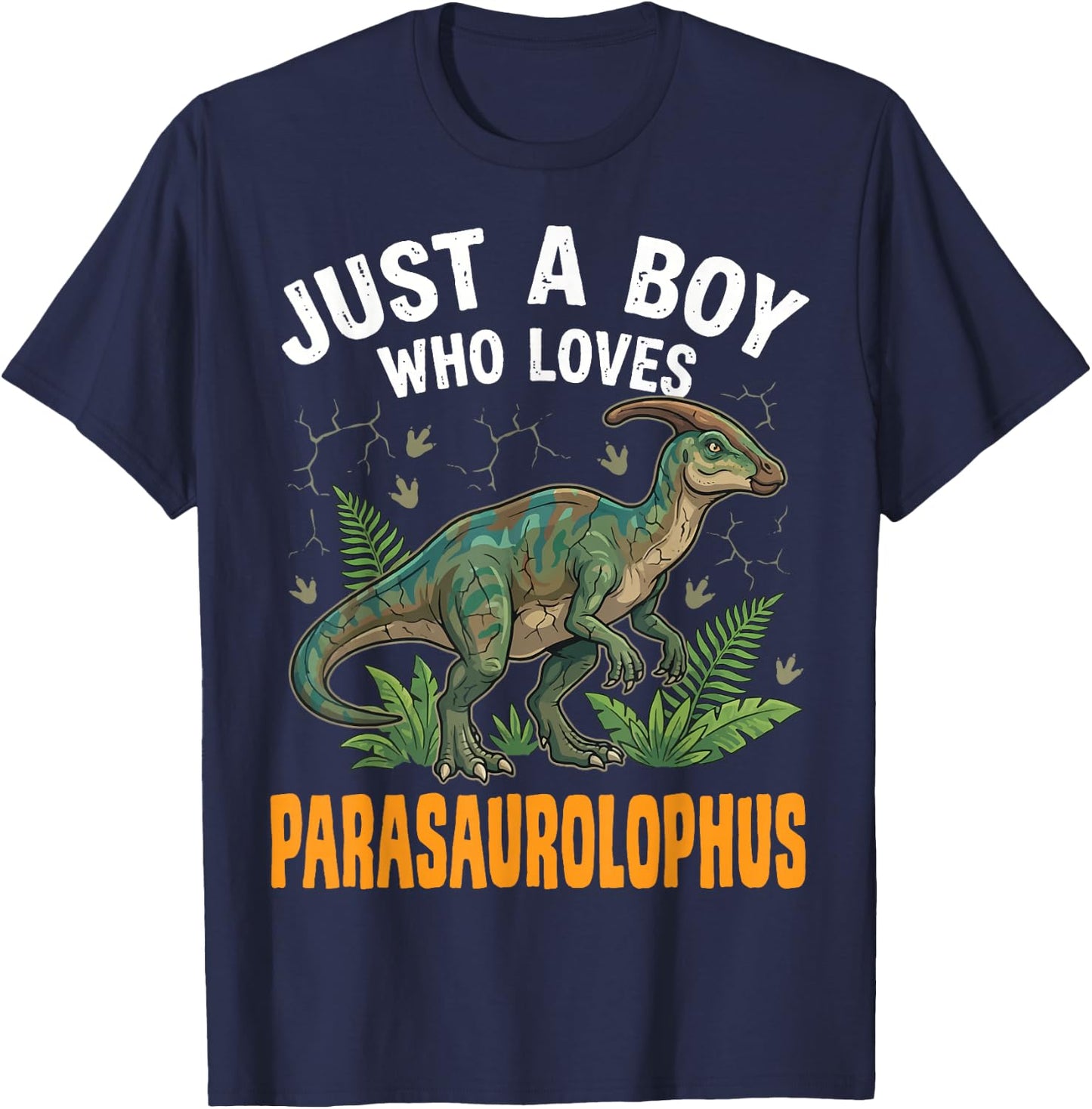 Just A Boy Who Loves Parasaurolophus T-Shirt - T-Shirt | Navy