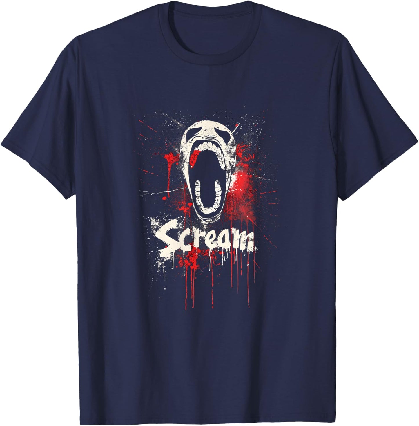 Scream (Scream) Graffiti Metal Style A Horror Dark Art , Black, S T-Shirt - T-Shirt | Navy