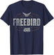 Lynyrd Skynyrd Logo Free Bird Lyrics Classic Rock 70er Retro T-Shirt - T-Shirt | Navy