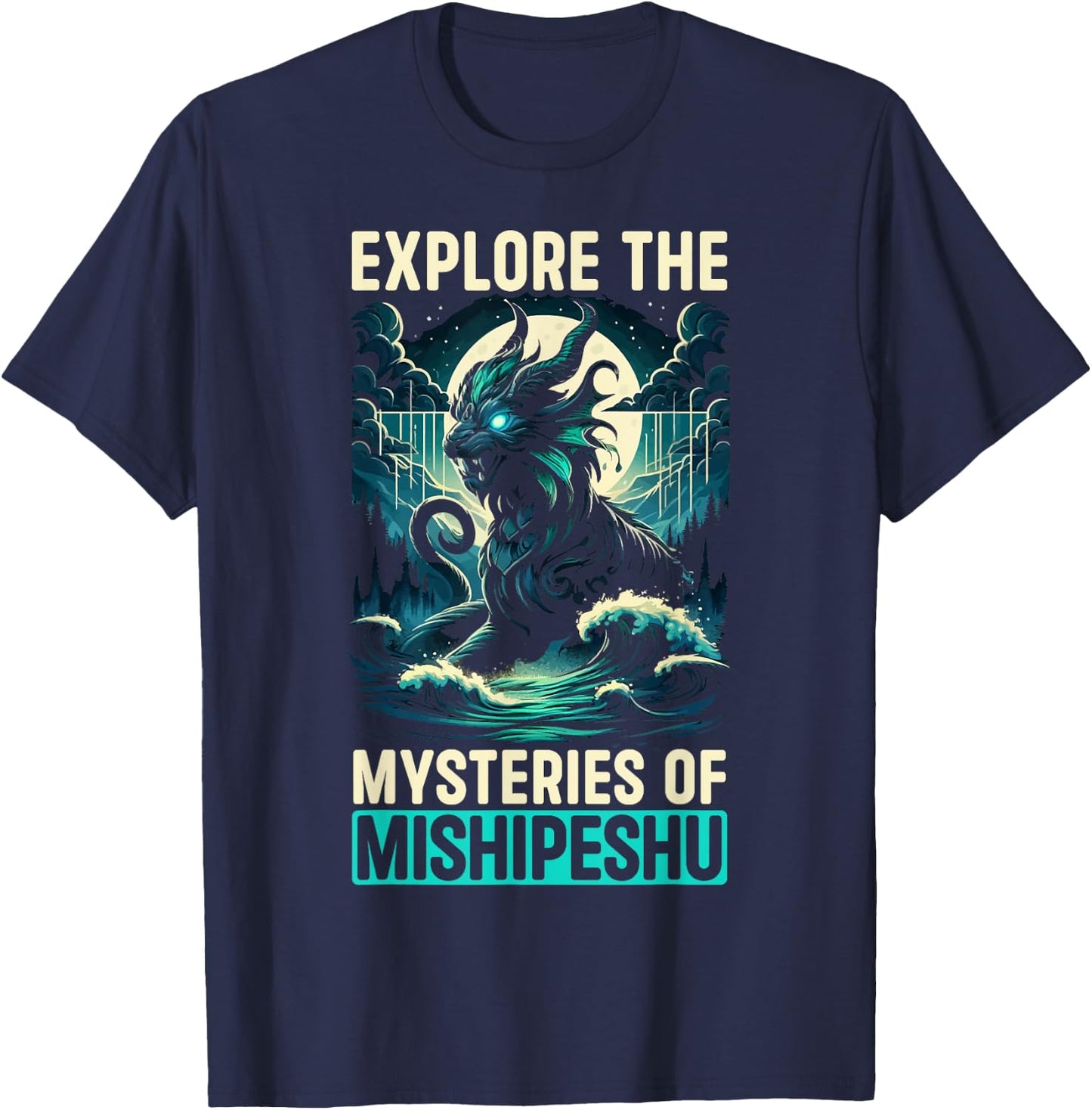 Mishipeshu Mythical Creature Cryptozoology Cryptid T-Shirt - T-Shirt | Navy