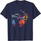 Archer Splash Art Archery Retro Arrow and Bow , black T-Shirt - T-Shirt | Navy