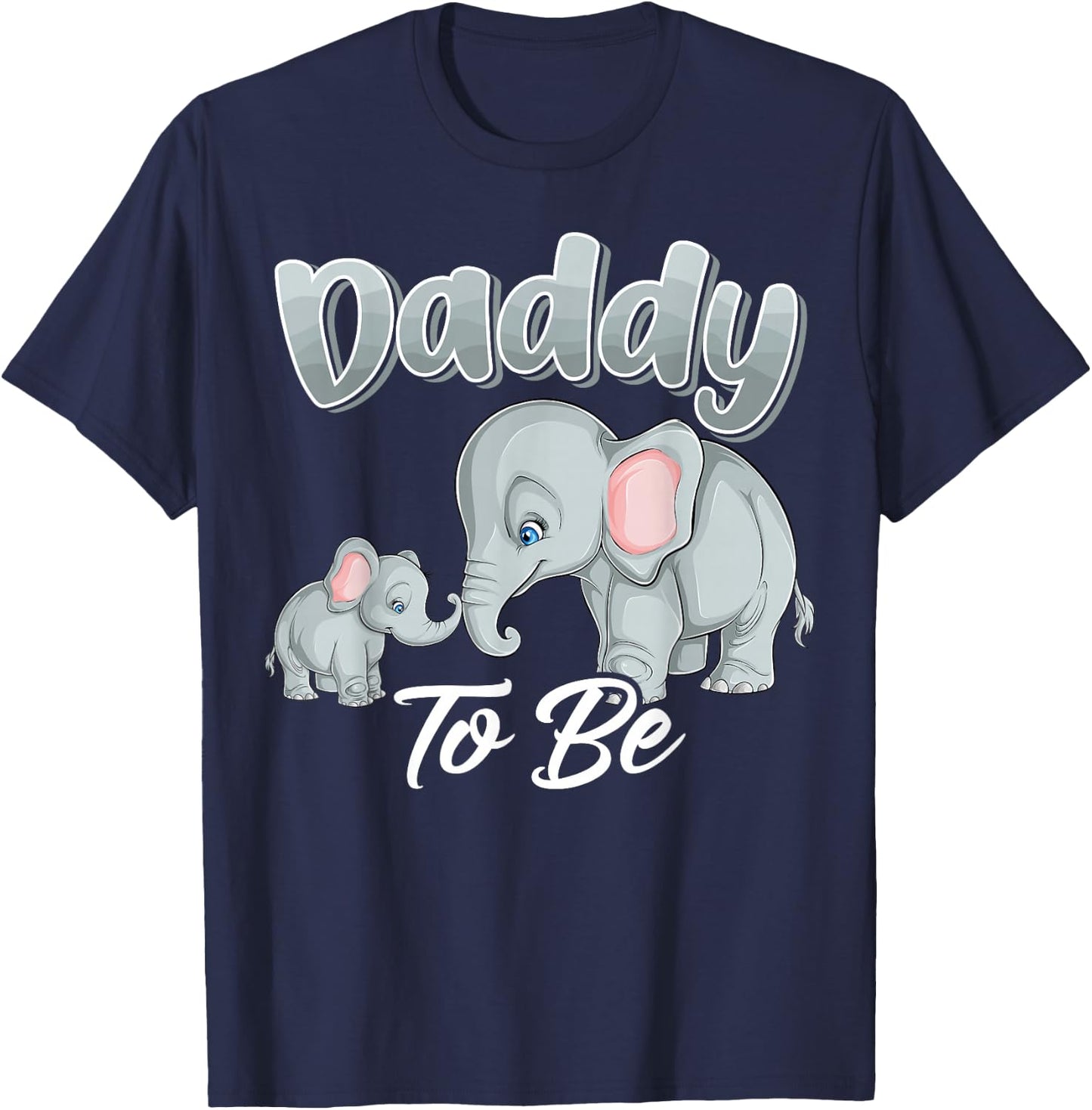 Soon Daddy To Be Elephants For Baby Shower Gender Reveal Men T-Shirt - T-Shirt | Navy
