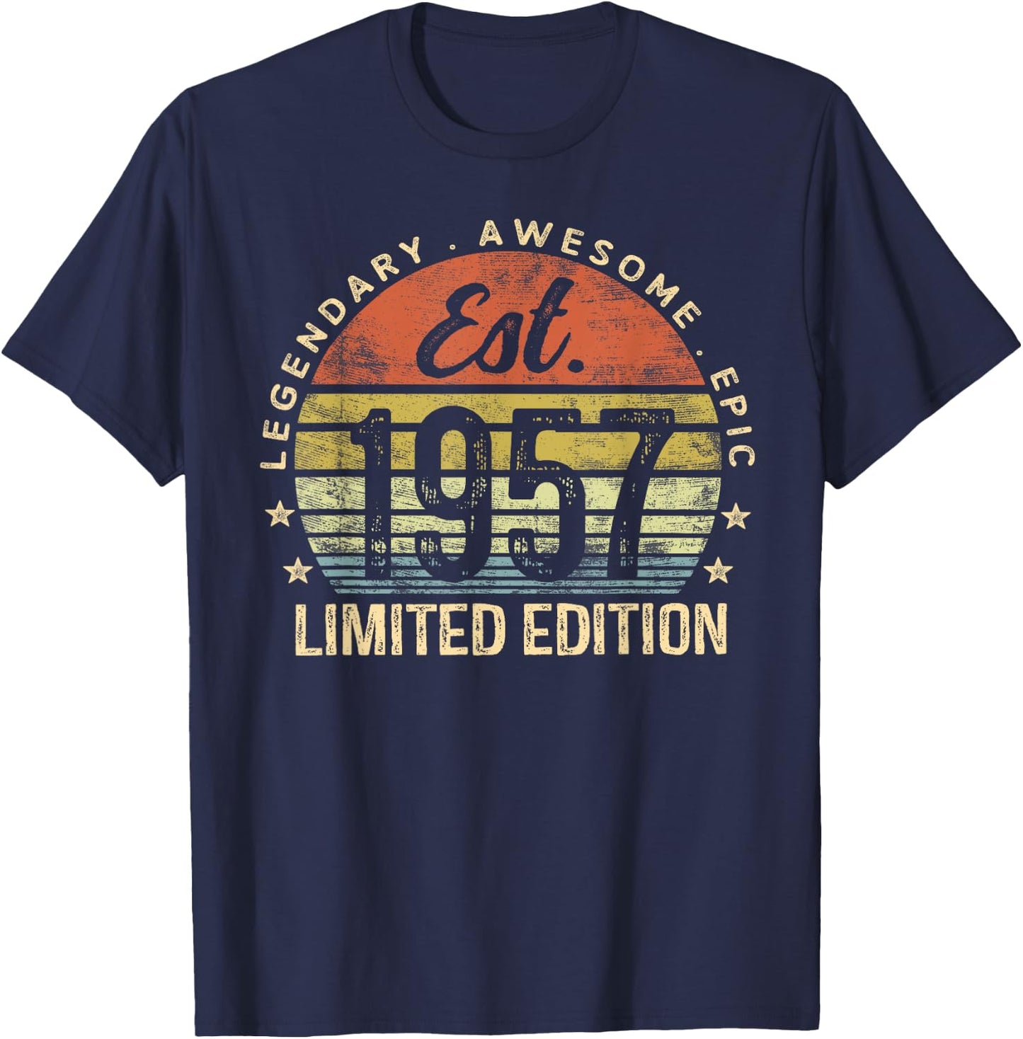 Est 1957 Limited Edition 68th Birthday Gifts 68 Year Old T-Shirt - T-Shirt | Navy