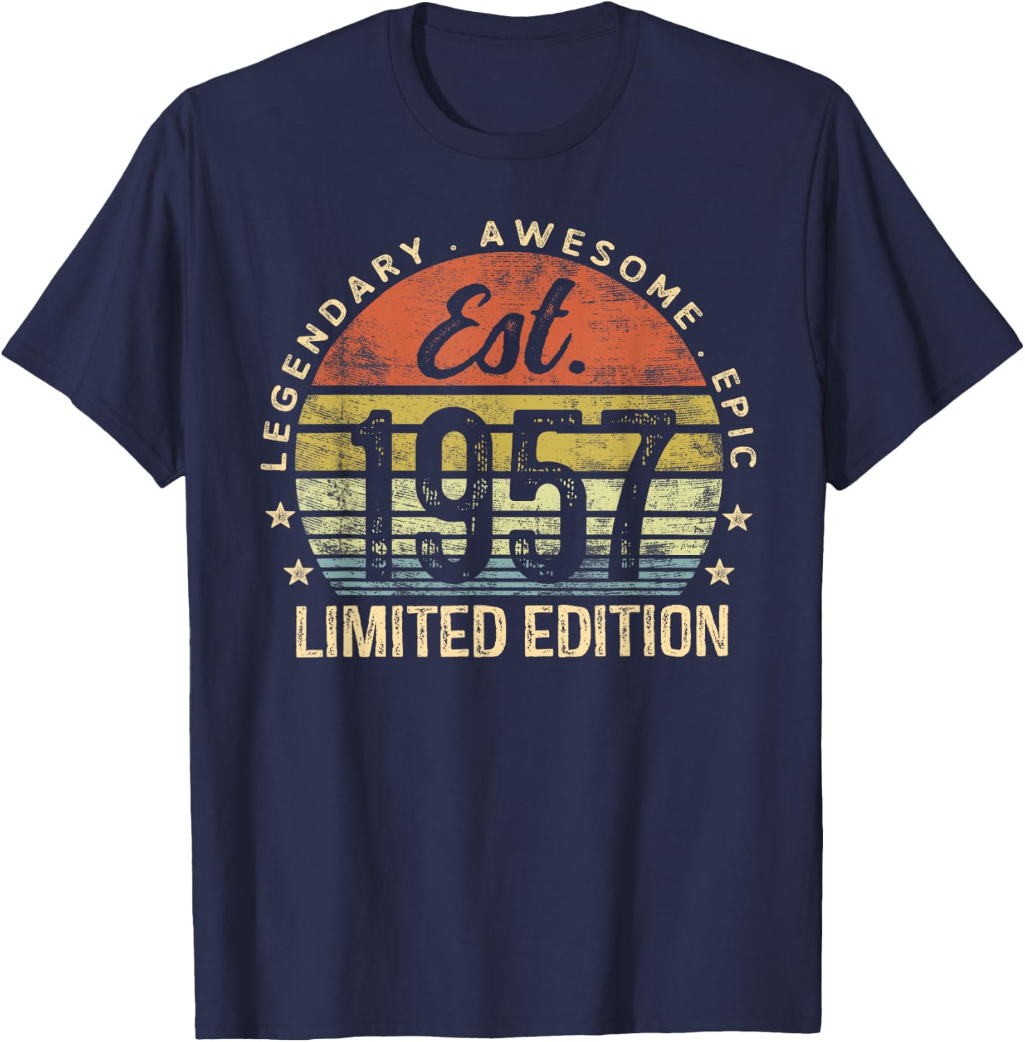 Est 1957 Limited Edition 68th Birthday Gifts 68 Year Old T-Shirt - T-Shirt | Navy