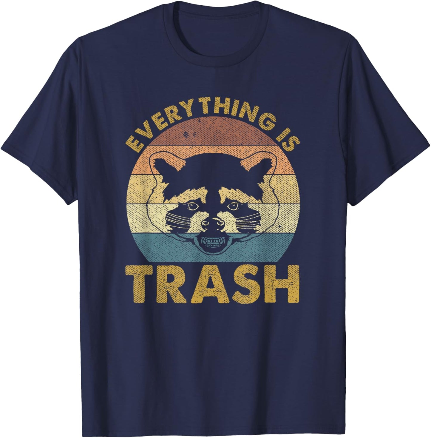 Everything Is Trash Vintage Raccoon Lovers T-Shirt - T-Shirt | Navy