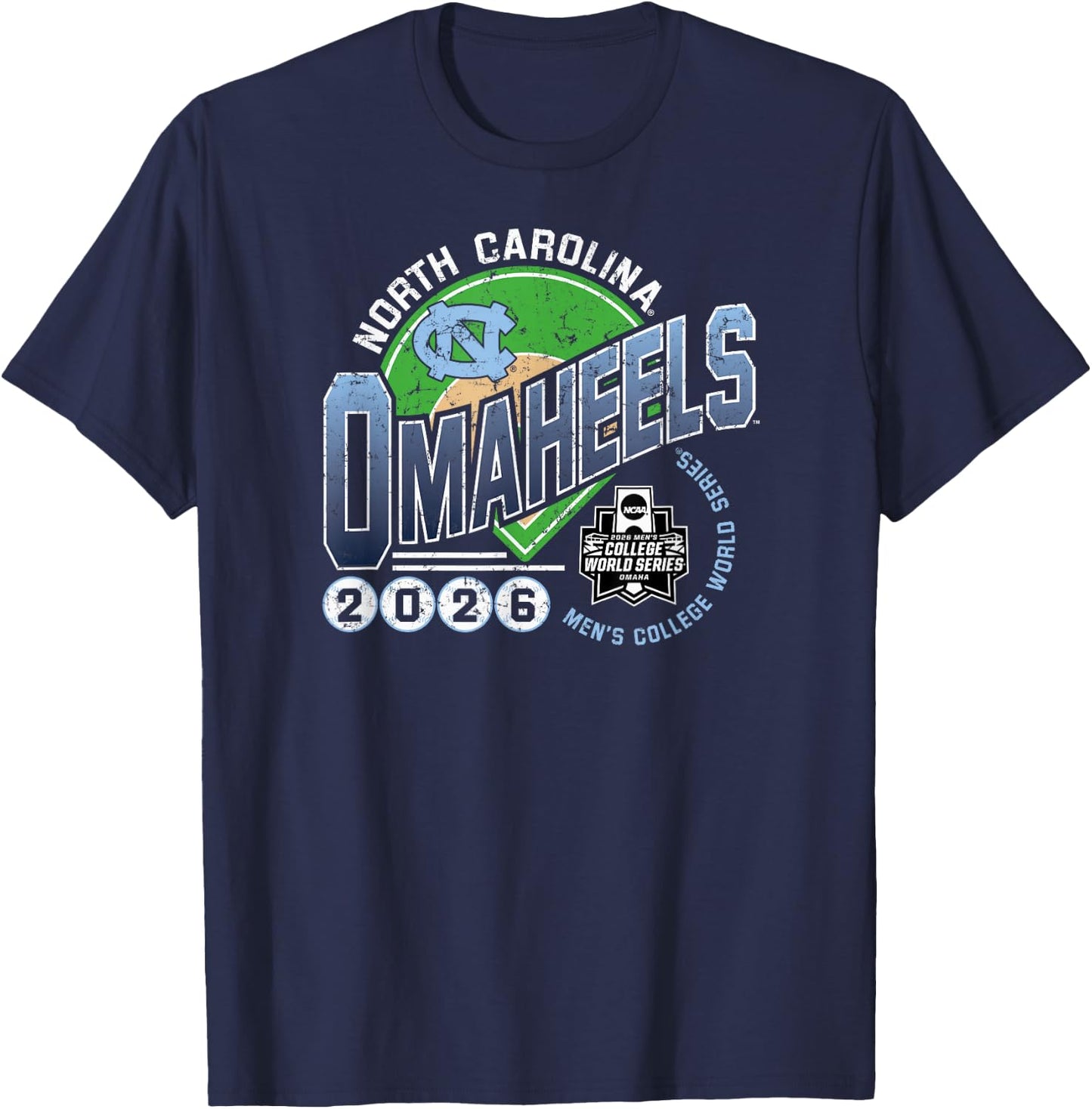 North Carolina Tar Heels College World Series 2026 Omaheels T-Shirt - T-Shirt | Navy