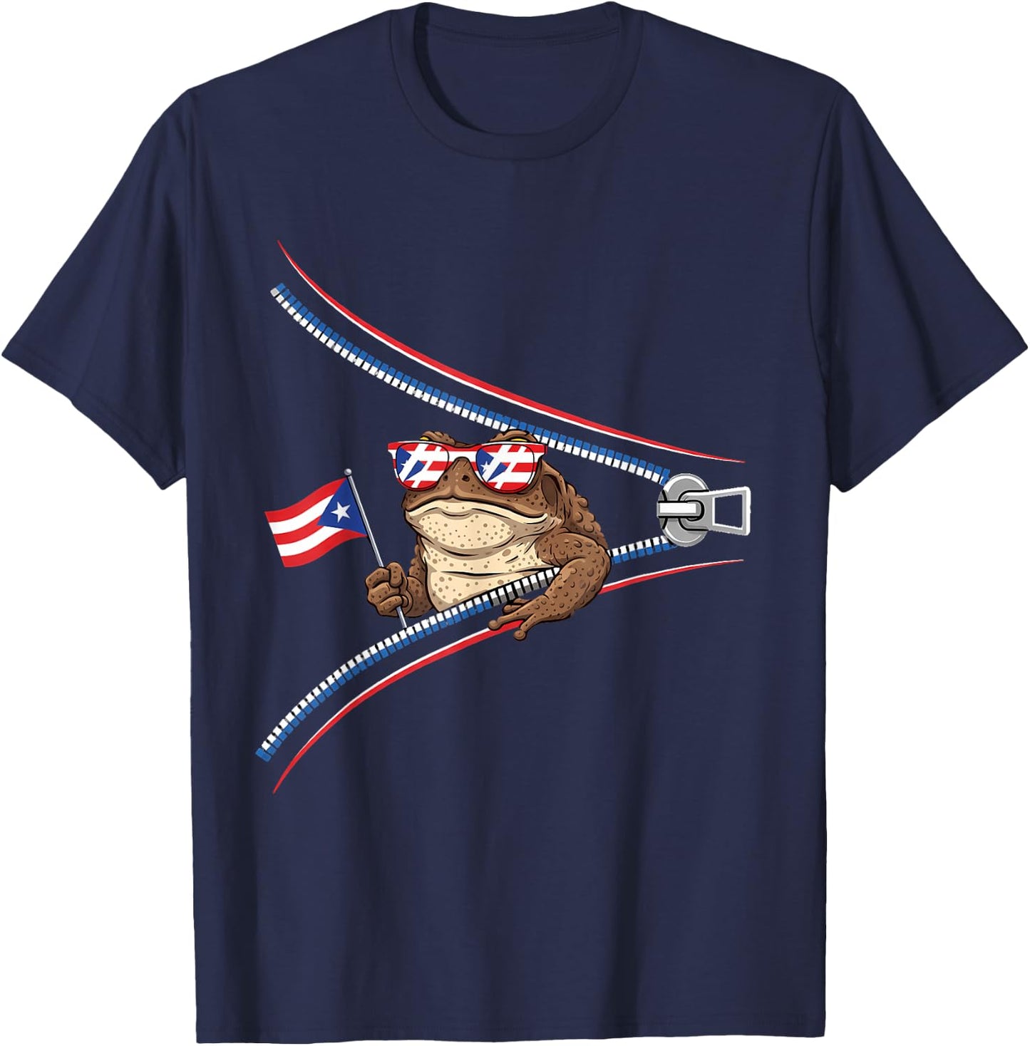 Coqui Frog Puerto Rico Flag Puerto Rican Taino Boricua T-Shirt - T-Shirt | Navy