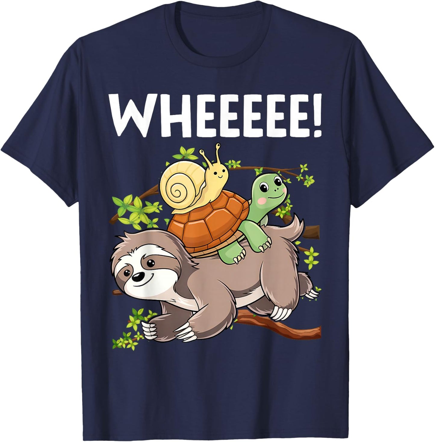 Funny Running Marathon Runners Sloth Turtle Snail T-Shirt - T-Shirt | Navy