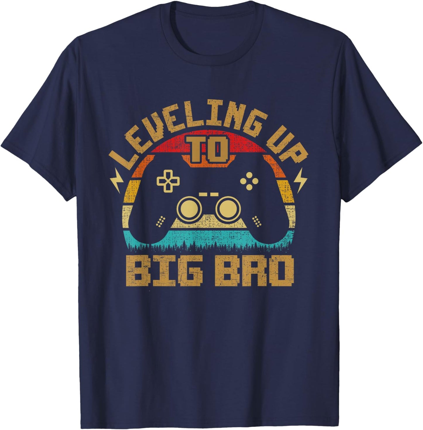 Leveling up to Big Bro vintage Gamer Future Brother T-Shirt - T-Shirt | Navy