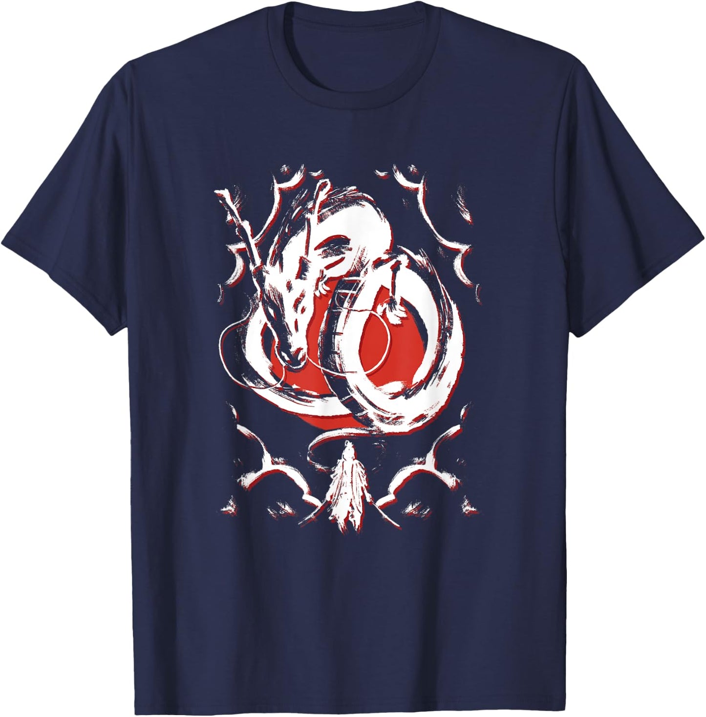 Traditional Japanese Dragon Art Japan T-Shirt - T-Shirt | Navy
