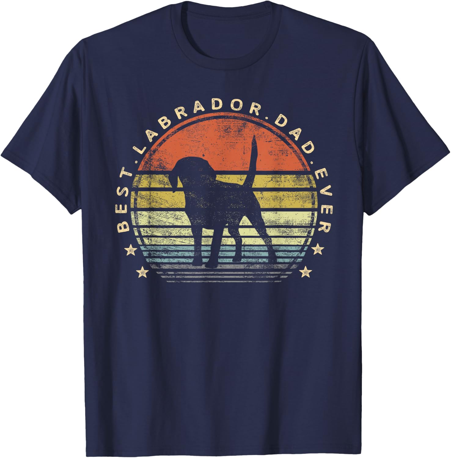 Best Labrador Dad Ever Daddy Gifts Lab Dog Lover Owner T-Shirt - T-Shirt | Navy