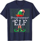 Programmer Elf Shirt Funny Costume Matching Elf Christmas T-Shirt - T-Shirt | Navy