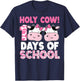 Holy Cow 100 Days Of School Teachers Students Girls T-Shirt - T-Shirt | Navy