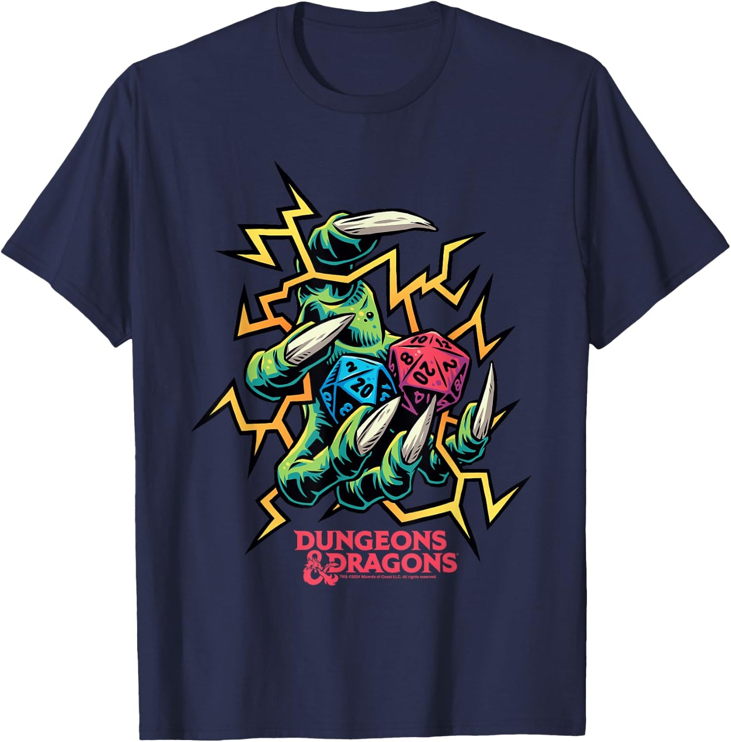 Dragon Claws Dungeons and Dragons , Black, S T-Shirt - T-Shirt | Navy