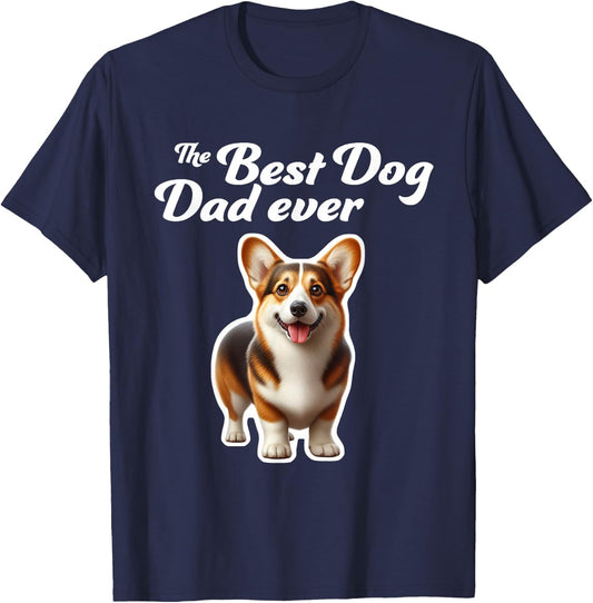 Best Dog Dad Ever - Cardigan Welsh Corgi T-Shirt - T-Shirt | Navy