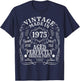 51st Birthday Man Woman 51 Years Decoration 1975 Gift Funny T-Shirt - T-Shirt | Navy