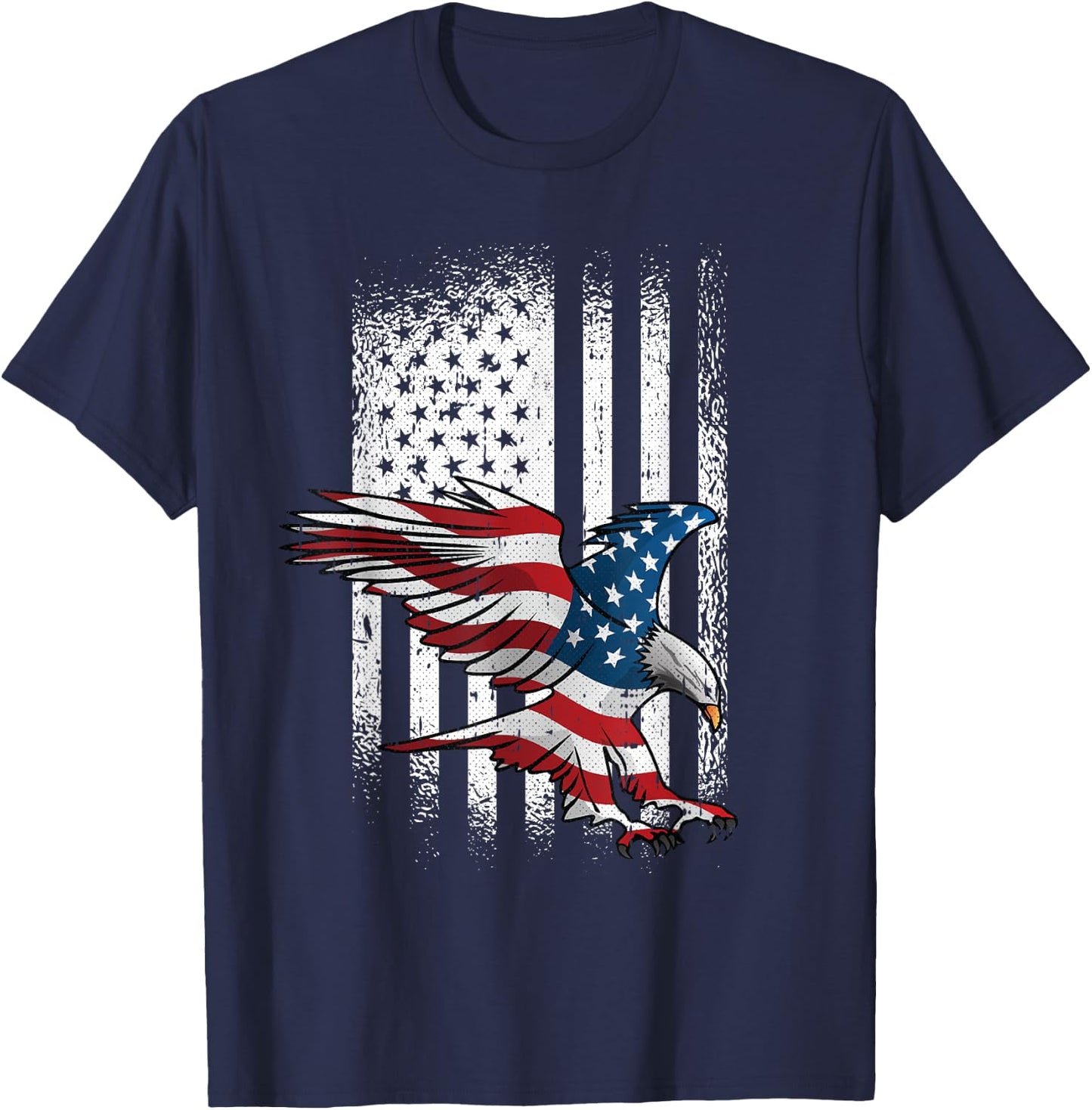American Flag Eagle 4th Of July Independence Day Patriotic T-Shirt - T-Shirt | Navy