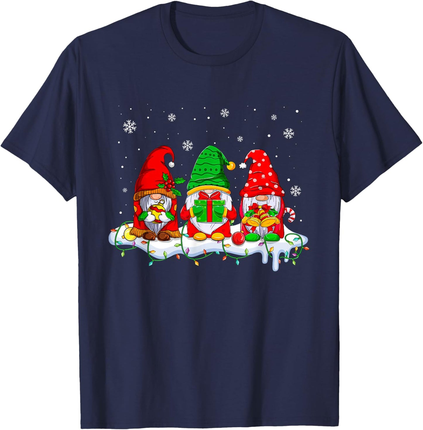 Gnomes Christmas Funny Xmas Pajamas Family Matching Gnomes T-Shirt - T-Shirt | Navy