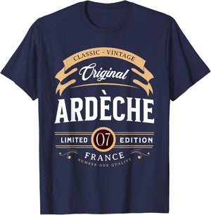 Vintage Ardèche France , Black, S T-Shirt - T-Shirt | Navy