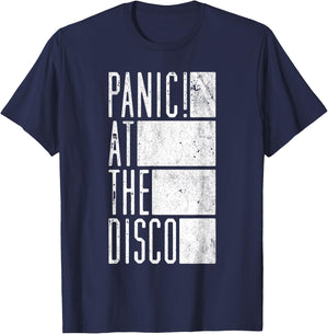 Panic! At The Disco - White Bars T-Shirt - T-Shirt | Navy
