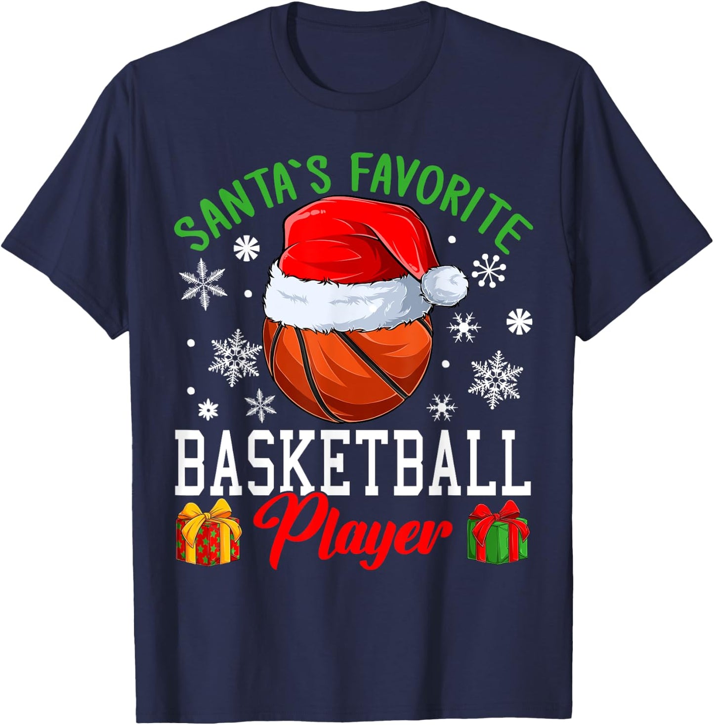 Basketball Christmas - Santa´s favorite Basketball player T-Shirt - T-Shirt | Navy