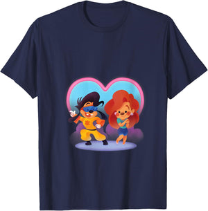 Disney A Goofy Movie Cute Valentine’s Day Max & Roxanne V-Neck T-Shirt - T-Shirt | Navy