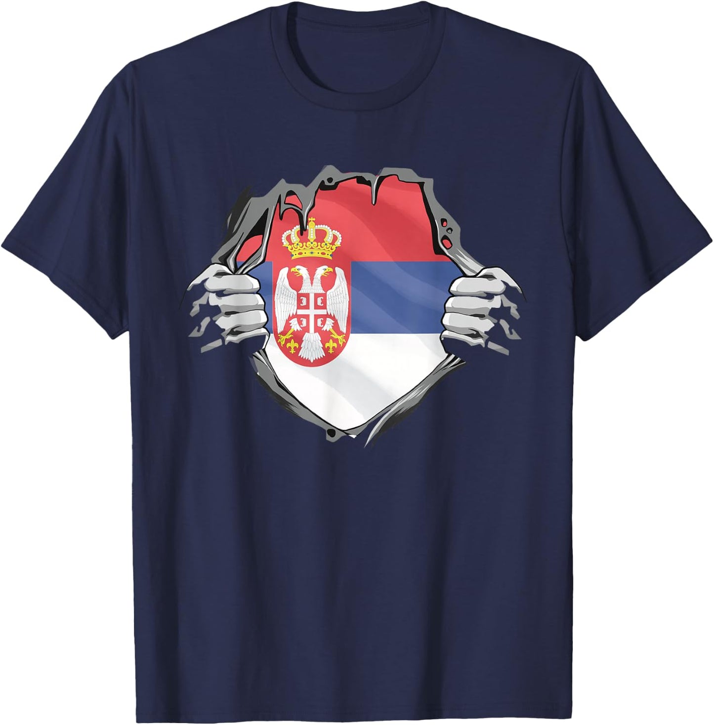 Serbia Football Jersey Alternative , black T-Shirt - T-Shirt | Navy