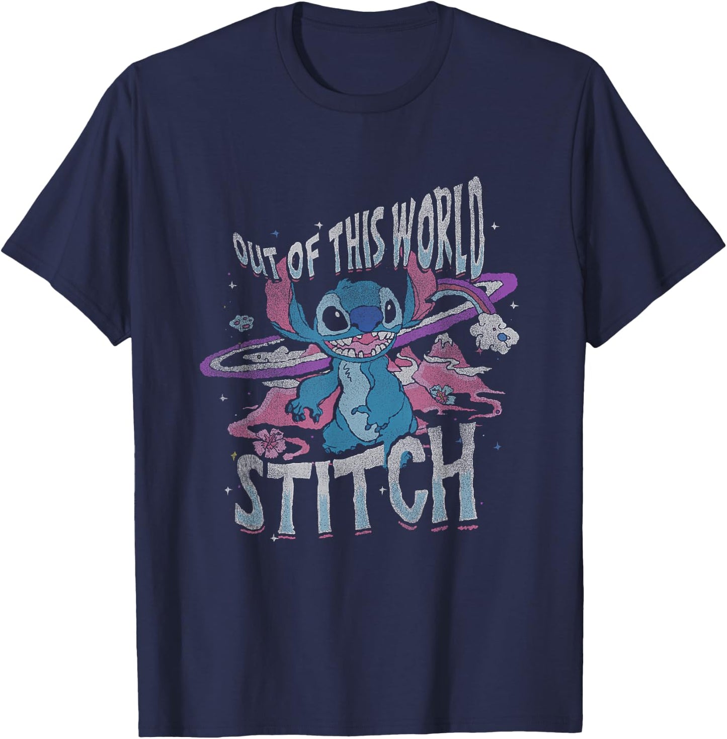 Disney Lilo & Stitch Out Of This World Vintage Stitch T-Shirt - T-Shirt | Navy