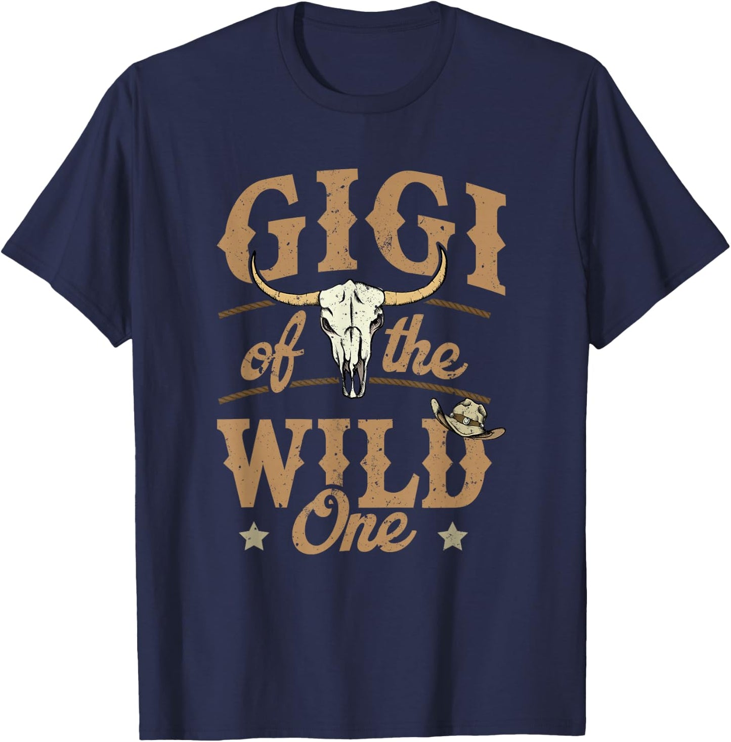 Gigi of The Wild One Cowboy Western Rodeo Party Matching T-Shirt - T-Shirt | Navy