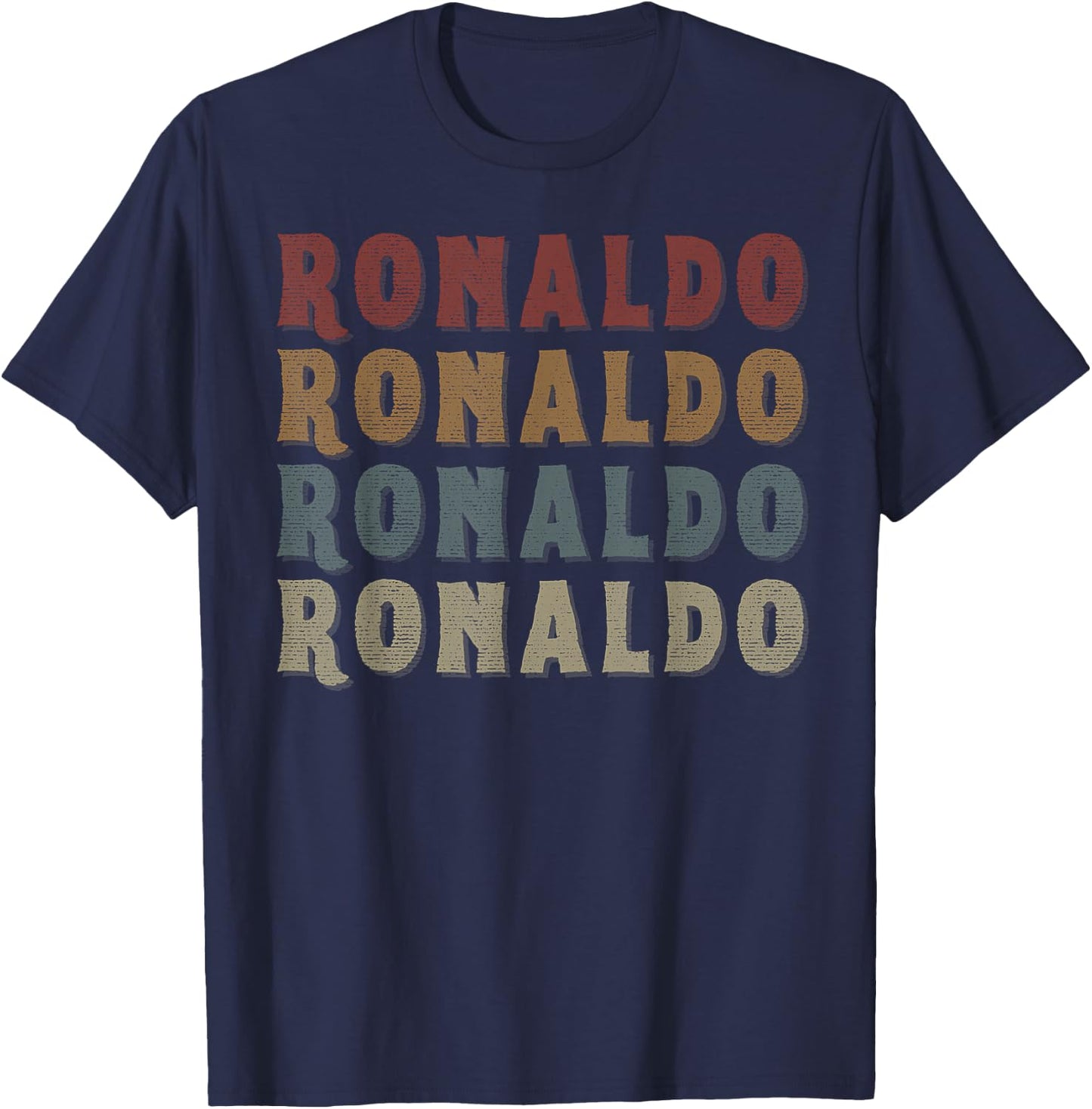 Vintage Cool Ronaldo First Name Funny Love Heart Ronaldo T-Shirt - T-Shirt | Navy