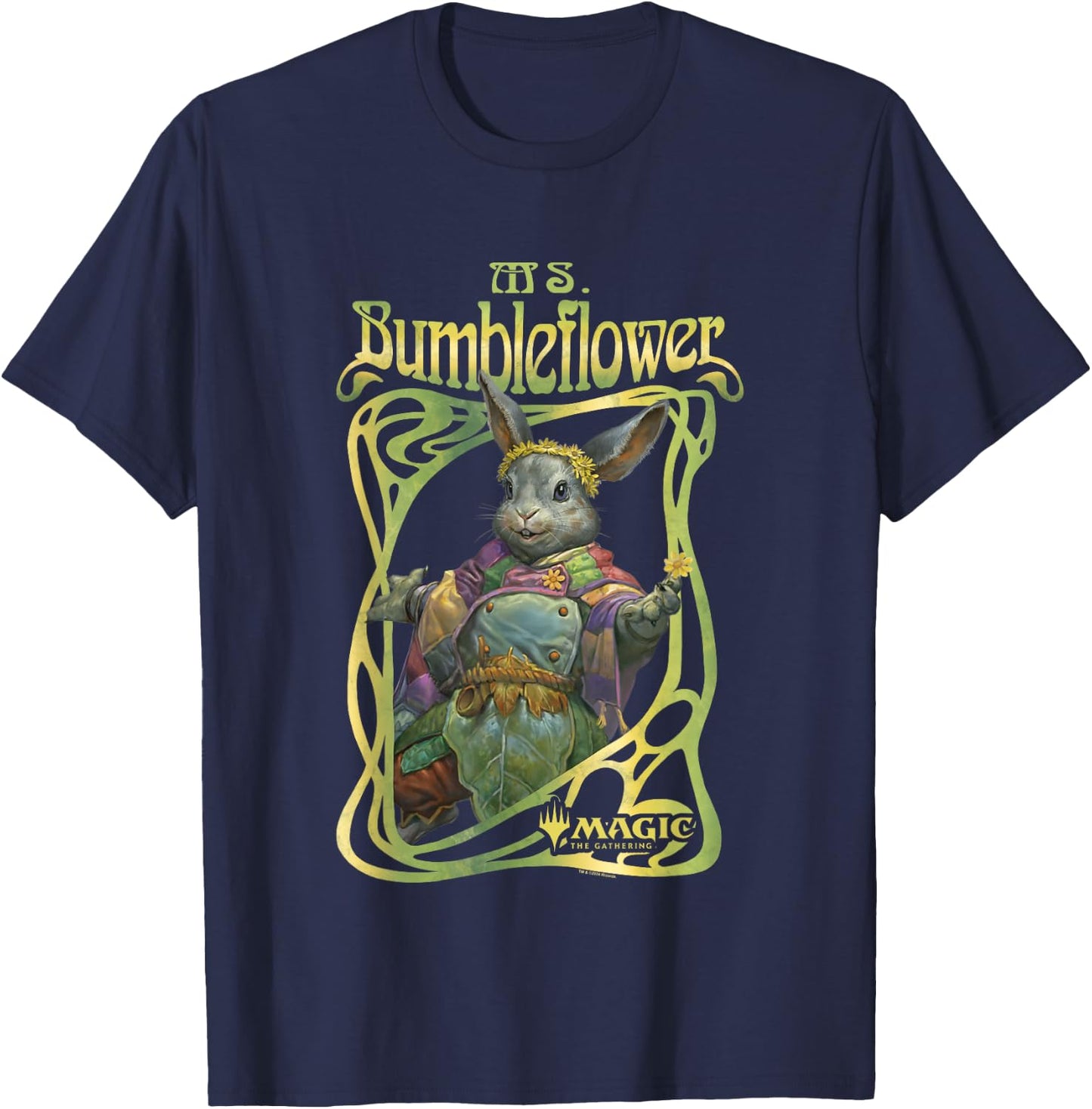 Magic: The Gathering Ms. Bumbleflower Portrait Vintage , black T-Shirt - T-Shirt | Navy