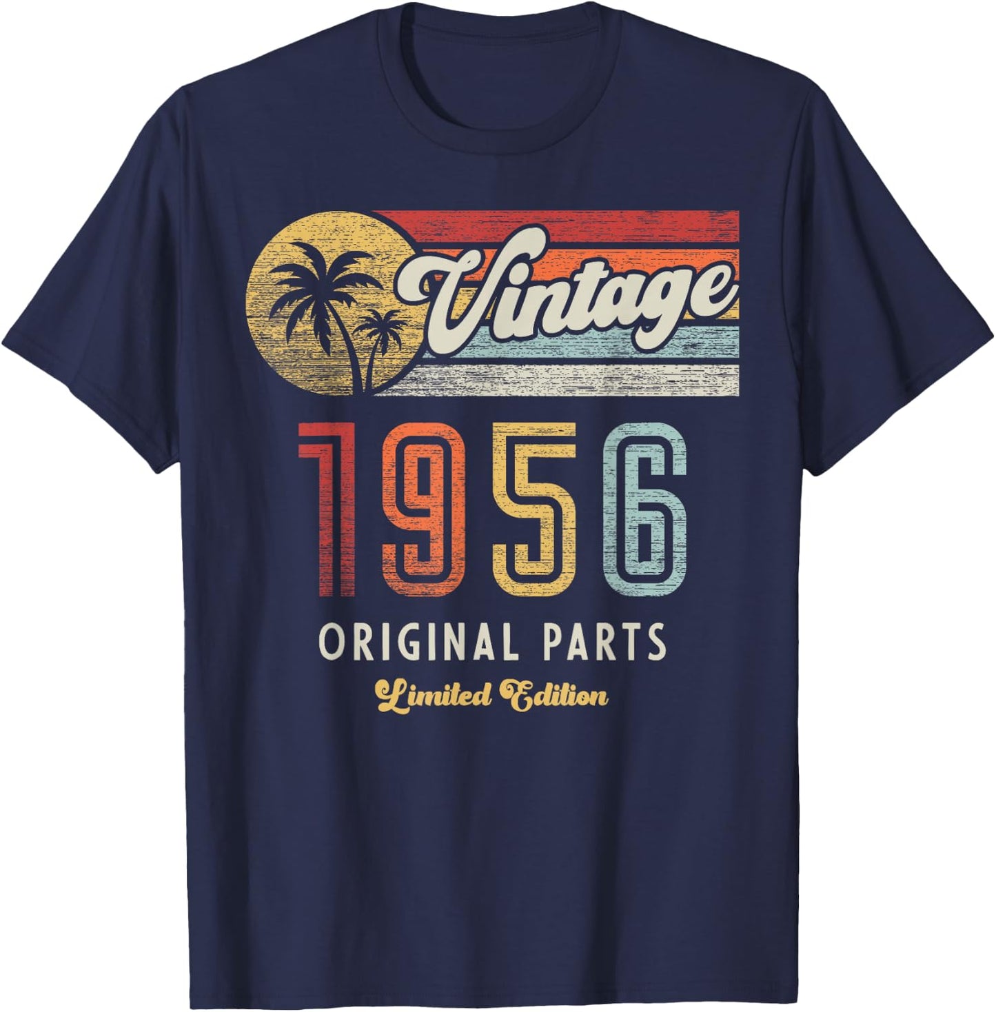 Vintage 1956 Original Pieces Fins 69th Anniversary T-Shirt - T-Shirt | Navy