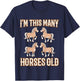 I'm This Many Horses Old Four Years Old Kids 4th Birthday T-Shirt - T-Shirt | Navy