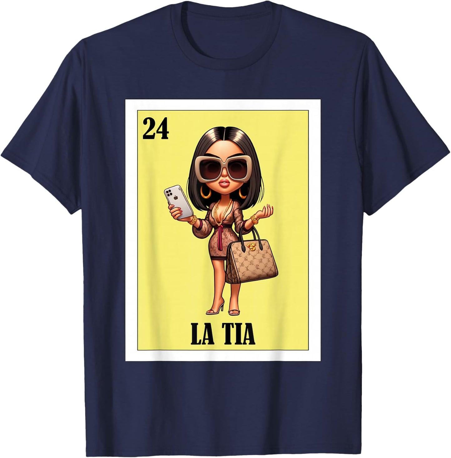 Funny Mexican Design for Aunt Fresa Version - La Tia T-Shirt - T-Shirt | Navy