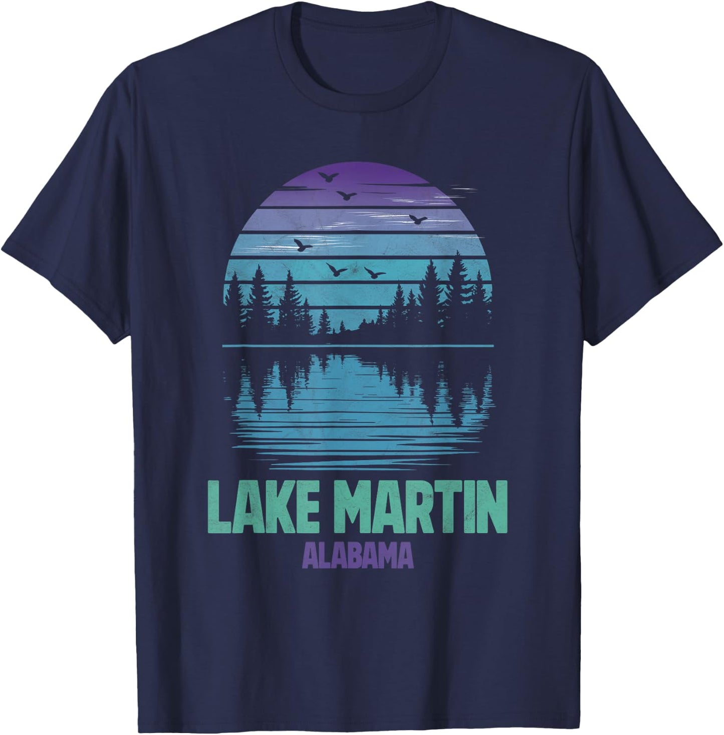 Lake Martin Alabama Outdoors Vintage T-Shirt - T-Shirt | Navy