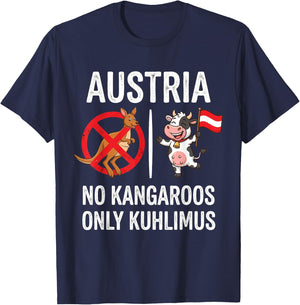 Österreich Austria No Kangaroos Only Kuhlimus T-Shirt - T-Shirt | Navy