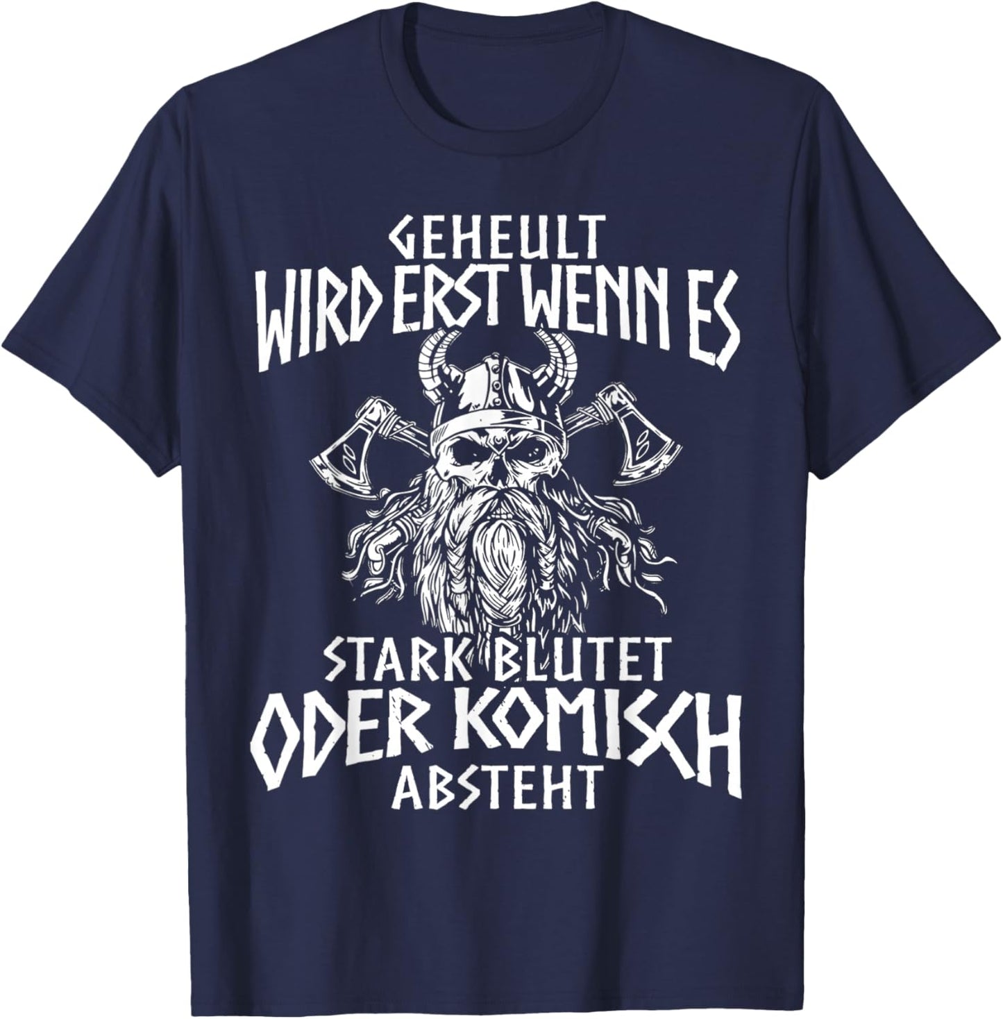 Viking Nordic Compass Wolf Nordic Germanic Midgard , black T-Shirt - T-Shirt | Navy