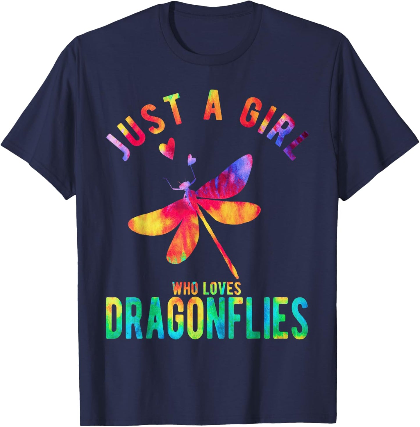 Just A Girl Who Loves Dragonflies Dragonfly Lover T-Shirt - T-Shirt | Navy