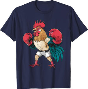Funny Boxing Chicken With Red Gloves Kids Adults T-Shirt - T-Shirt | Navy