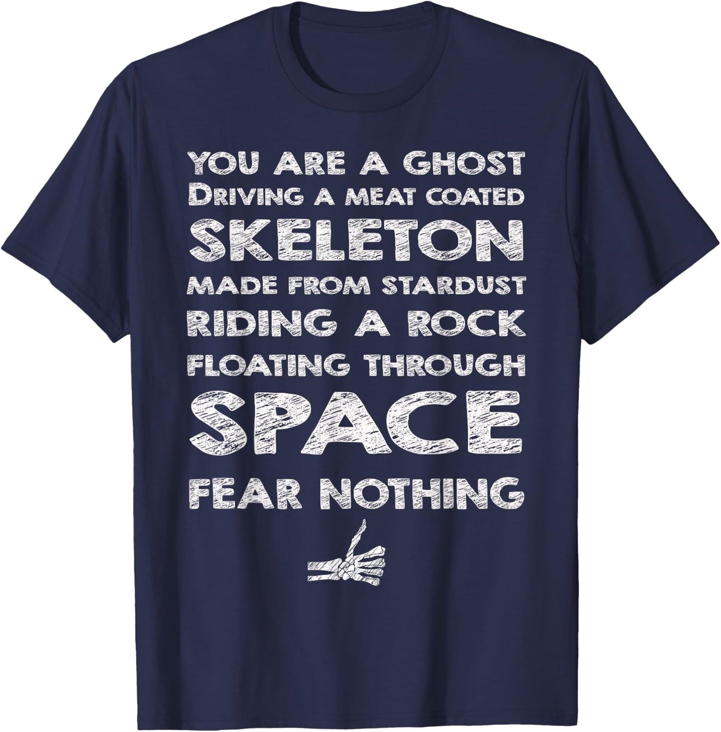 Cosmic Skeleton Pep Talk Stardust Rider T-Shirt - T-Shirt | Navy