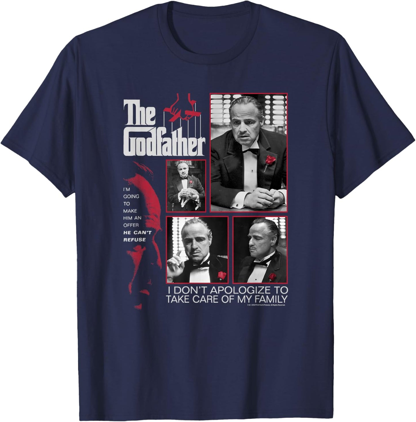 The Godfather Make Him An Offer He Can't Refuse Movie Poster T-Shirt - T-Shirt | Navy