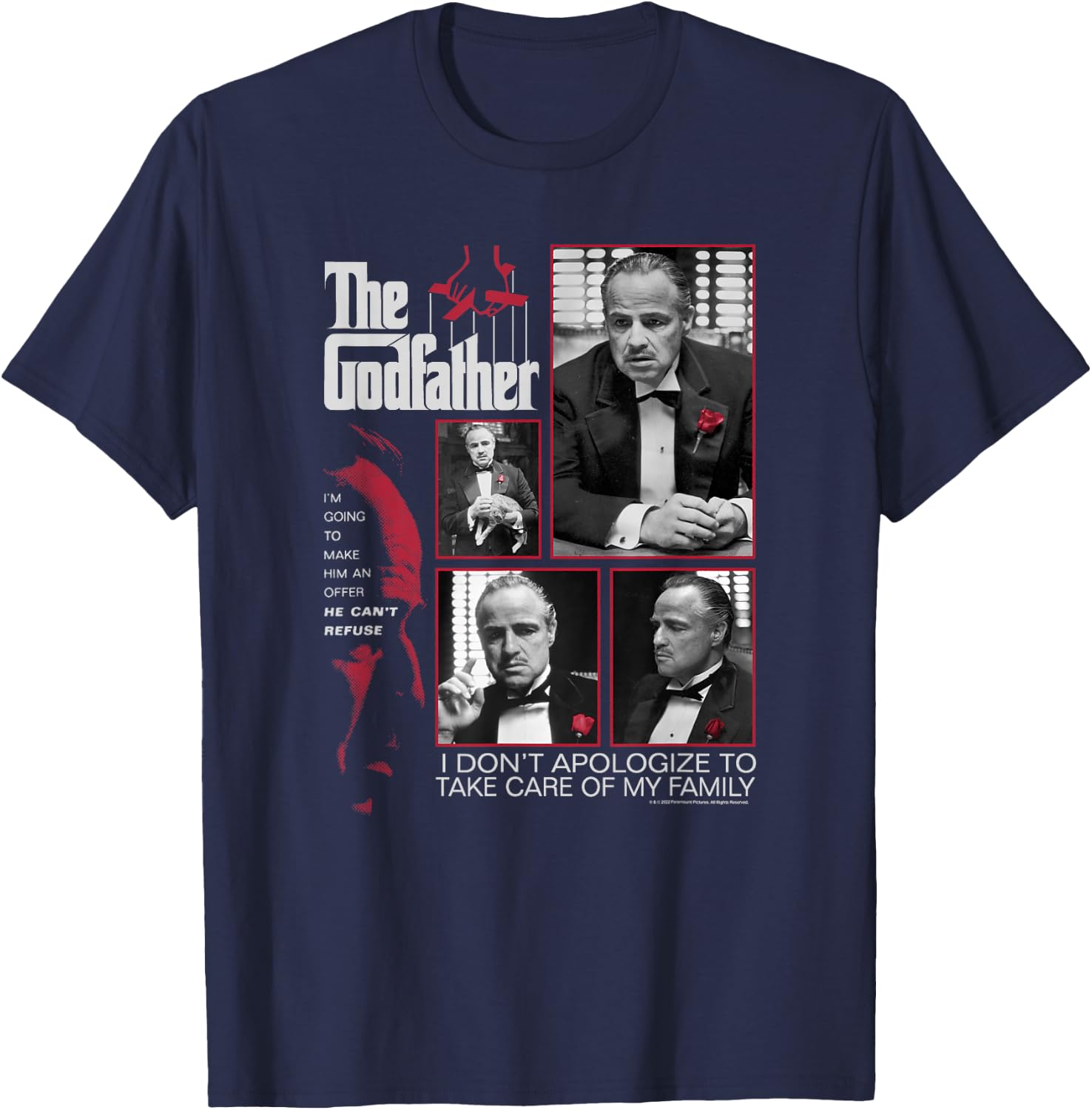 The Godfather Make Him An Offer He Can't Refuse Movie Poster T-Shirt - T-Shirt | Navy