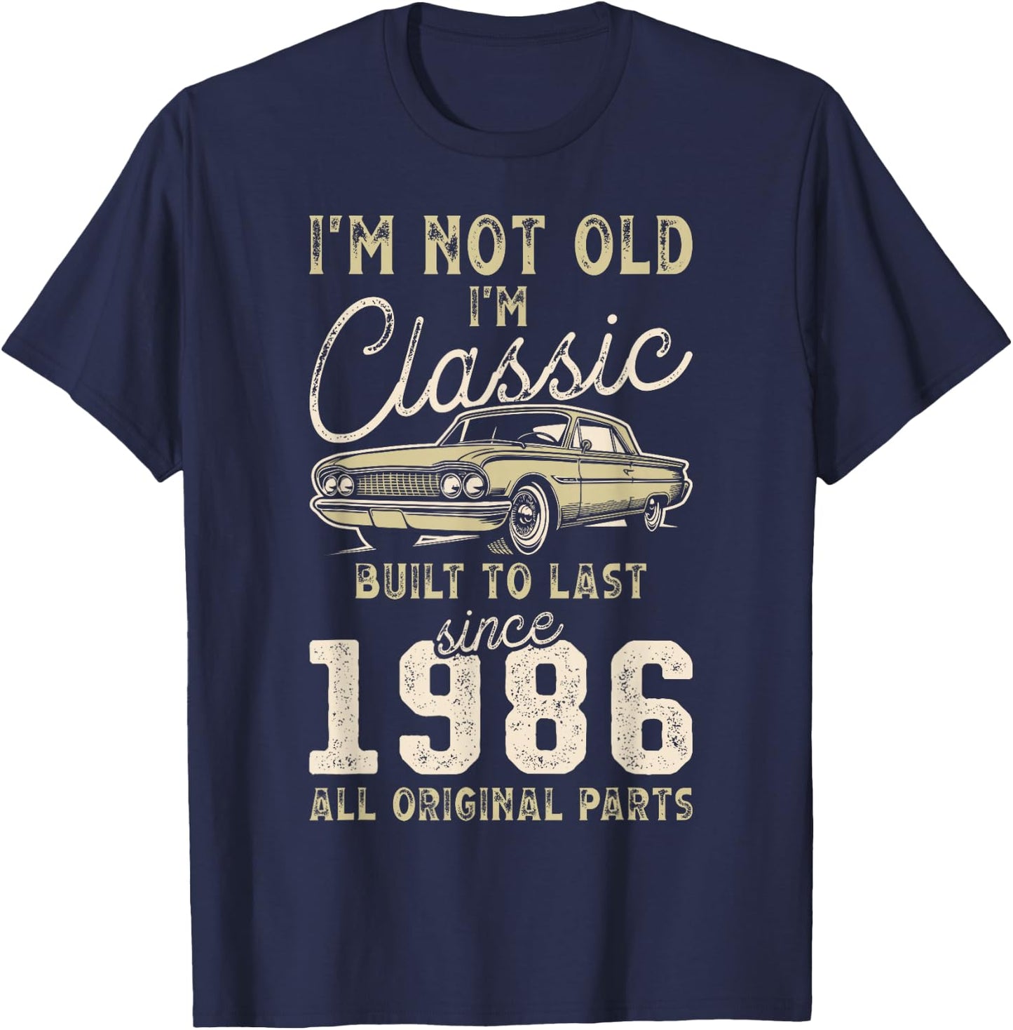 Born 1986 39th Birthday Vintage T-Shirt - T-Shirt | Navy