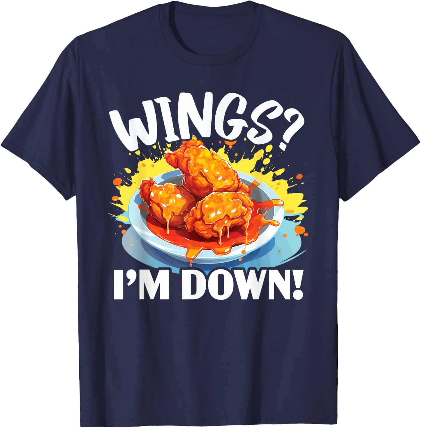Buffalo Wings Foodie American Food Lover Chicken Wings T-Shirt - T-Shirt | Navy