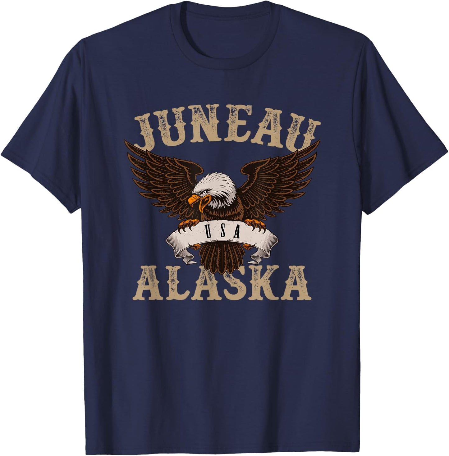 Juneau Alaska USA Bald Eagle T-Shirt - T-Shirt | Navy