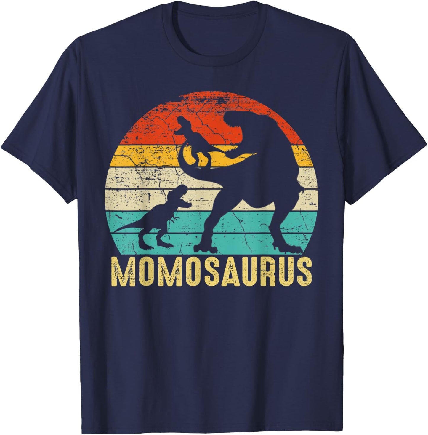 Momosaurus T Rex Momo Dinosaur 2 Kids Matching Family T-Shirt - T-Shirt | Navy
